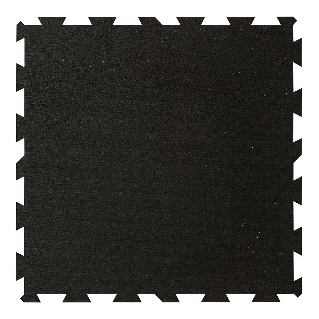 Černá gumová podlahová deska (puzzle - střed) FLOMA IceFlo SF1100 - délka 100 cm, šířka 100 cm, výška 1,6 cm