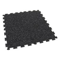 Černo-bílá gumová podlahová deska (puzzle - střed) FLOMA IceFlo SF1100 - délka 100 cm, šířka 100 cm, výška 1,6 cm