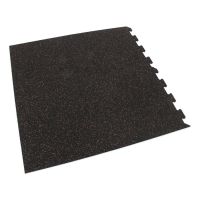Černo-červená gumová podlahová deska (puzzle - roh) FLOMA IceFlo SF1100 - délka 100 cm, šířka 100 cm, výška 1,6 cm