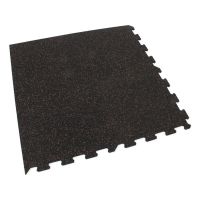 Černo-červená gumová podlahová deska (puzzle - roh) FLOMA IceFlo SF1100 - délka 100 cm, šířka 100 cm, výška 1,6 cm