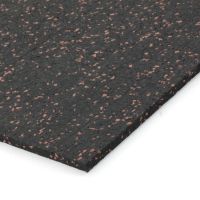 Černo-červená gumová podlahová deska (puzzle - roh) FLOMA IceFlo SF1100 - délka 100 cm, šířka 100 cm, výška 1,6 cm