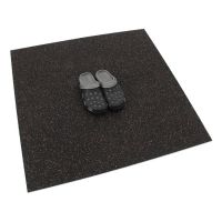 Černo-červená gumová podlahová deska (puzzle - roh) FLOMA IceFlo SF1100 - délka 100 cm, šířka 100 cm, výška 1,6 cm