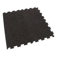 Černo-červená gumová podlahová deska (puzzle - střed) FLOMA IceFlo SF1100 - délka 100 cm, šířka 100 cm, výška 1,6 cm
