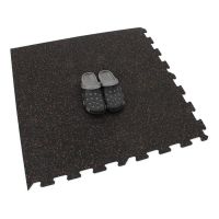 Černo-červená gumová podlahová deska (puzzle - střed) FLOMA IceFlo SF1100 - délka 100 cm, šířka 100 cm, výška 1,6 cm
