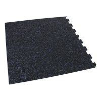 Černo-modrá gumová podlahová deska (puzzle - roh) FLOMA IceFlo SF1100 - délka 100 cm, šířka 100 cm, výška 1,6 cm