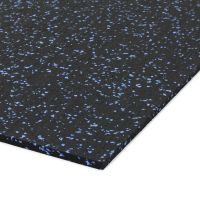 Černo-modrá gumová podlahová deska (puzzle - roh) FLOMA IceFlo SF1100 - délka 100 cm, šířka 100 cm, výška 1,6 cm