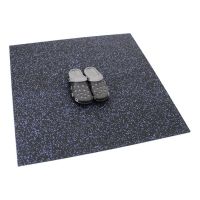 Černo-modrá gumová podlahová deska (puzzle - roh) FLOMA IceFlo SF1100 - délka 100 cm, šířka 100 cm, výška 1,6 cm