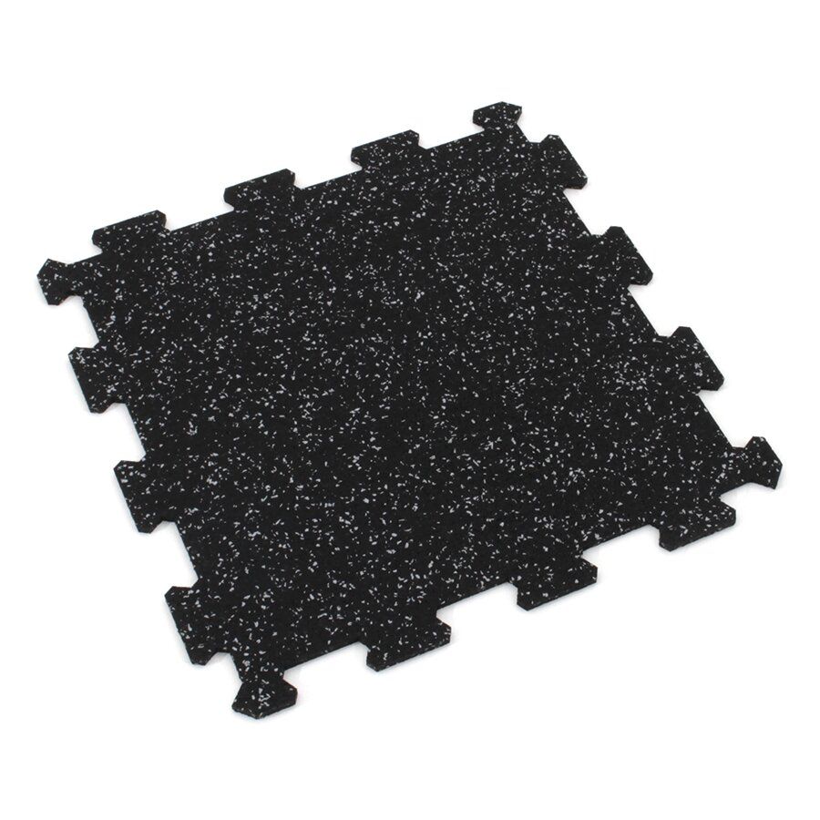 Černo-šedá gumová podlahová deska (puzzle - střed) FLOMA IceFlo SF1100 - délka 100 cm, šířka 100 cm, výška 1,6 cm
