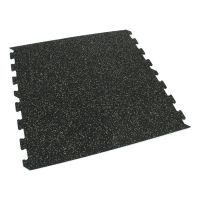 Černo-zelená gumová podlahová deska (puzzle - okraj) FLOMA FitFlo SF1050 - délka 50 cm, šířka 50 cm, výška 1,6 cm