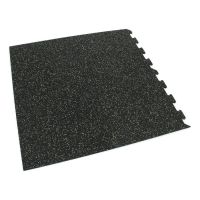 Černo-zelená gumová podlahová deska (puzzle - roh) FLOMA IceFlo SF1100 - délka 100 cm, šířka 100 cm, výška 1,6 cm