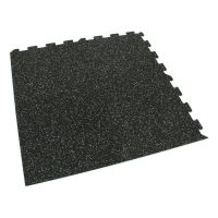 Černo-zelená gumová podlahová deska (puzzle - roh) FLOMA IceFlo SF1100 - délka 100 cm, šířka 100 cm, výška 1,6 cm