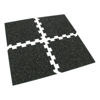 Černo-zelená gumová podlahová deska (puzzle - roh) FLOMA IceFlo SF1100 - délka 100 cm, šířka 100 cm, výška 1,6 cm