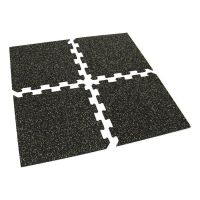 Černo-žlutá gumová podlahová deska (puzzle - roh) FLOMA IceFlo SF1100 - délka 100 cm, šířka 100 cm, výška 1,6 cm