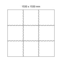 Černá gumová modulová puzzle dlažba (okraj) FLOMA FitFlo SF1050 - délka 50 cm, šířka 50 cm, výška 0,8 cm