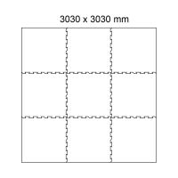 Černo-bílá gumová modulová puzzle dlažba (okraj) FLOMA FitFlo SF1050 - délka 100 cm, šířka 100 cm, výška 0,8 cm