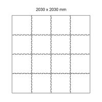 Černo-žlutá gumová modulová puzzle dlažba (střed) FLOMA FitFlo SF1050 - délka 50 cm, šířka 50 cm a výška 0,8 cm