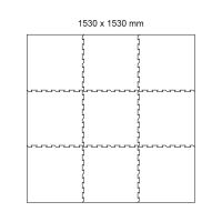 Černo-bílá gumová modulová puzzle dlažba (okraj) FLOMA FitFlo SF1050 - délka 50 cm, šířka 50 cm a výška 1,6 cm