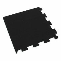Černo-bílá gumová podlahová deska (puzzle - roh) FLOMA Sandwich - délka 100 cm, šířka 100 cm, výška 2,8 cm