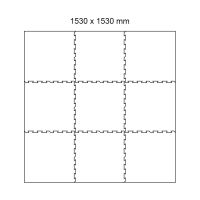 Černo-bílo-červená gumová podlahová deska (puzzle - okraj) FLOMA FitFlo SF1050 - délka 50 cm, šířka 50 cm, výška 1 cm
