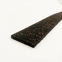 Černo-červená gumová soklová podlahová lišta FLOMA FitFlo SF1050 - délka 200 cm, šířka 7 cm, tloušťka 0,8 cm