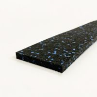 Černo-modrá gumová soklová podlahová lišta FLOMA SF1100 IceFlo - délka 200 cm, šířka 7 cm a tloušťka 0,8 cm