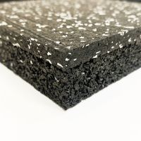 Černo-bílá gumová dvouvrstvá antivibrační podlahová deska FLOMA Sandwich - délka 200 cm, šířka 100 cm, výška 3,8 cm