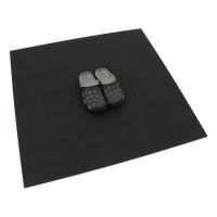 Černo-bílo-modro-šedá gumová podlahová deska (puzzle - roh) FLOMA Sandwich EPDM - délka 100 cm, šířka 100 cm, výška 2,5 cm