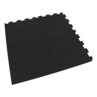 Černo-bílo-modro-šedá gumová modulová puzzle dlažba (roh) FLOMA Sandwich - délka 100 cm, šířka 100 cm, výška 1,5 cm