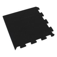 Černo-bílo-modro-šedá gumová podlahová deska (puzzle - roh) FLOMA Sandwich EPDM - délka 100 cm, šířka 100 cm, výška 1,5 cm