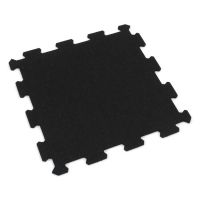 Černo-bílo-modro-šedá gumová podlahová deska (puzzle - střed) FLOMA Sandwich EPDM - délka 100 cm, šířka 100 cm, výška 1,5 cm