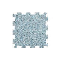 Černo-bílo-modro-šedá gumová podlahová deska (puzzle - střed) FLOMA Sandwich EPDM - délka 100 cm, šířka 100 cm, výška 1,5 cm