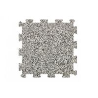 Černo-bílo-šedá gumová podlahová deska (puzzle - střed) FLOMA Sandwich EPDM - délka 100 cm, šířka 100 cm, výška 2,5 cm