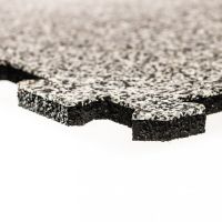 Černo-bílo-šedá tlumící dvouvrstvá antivibrační podlahová guma (deska) FLOMA Sandwich - délka 200 cm, šířka 100 cm a výška 2 cm