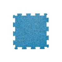 Černo-modrá gumová modulová puzzle dlažba (roh) FLOMA Sandwich - délka 100 cm, šířka 100 cm a výška 1,5 cm