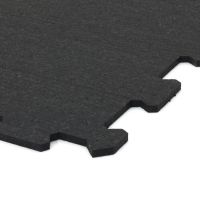 Černo-modrá gumová modulová puzzle dlažba (roh) FLOMA Sandwich - délka 100 cm, šířka 100 cm a výška 2,5 cm