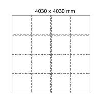Černo-bílo-modro-šedá gumová podlahová deska (puzzle - roh) FLOMA Sandwich EPDM - délka 100 cm, šířka 100 cm, výška 2,5 cm