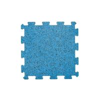 Černo-modrá gumová podlahová deska (puzzle - roh) FLOMA Sandwich EPDM - délka 100 cm, šířka 100 cm, výška 2,5 cm