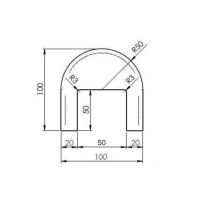 Černý gumový kryt obrubníku pro betonový obrubník šíře 5 cm - délka 100 cm, šířka 10 cm, výška 10 cm F