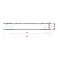 Gumová podložka na ramena zvedáků FLOMA RP121 - šířka 12,6 cm, výška 1,5 cm