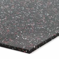 Černo-bílo-červená gumová podlahová deska (puzzle - roh) FLOMA IceFlo SF1100 - délka 100 cm, šířka 100 cm, výška 1 cm