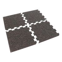 Černo-bílo-červená gumová podlahová deska (puzzle - roh) FLOMA IceFlo SF1100 - délka 100 cm, šířka 100 cm, výška 1,6 cm