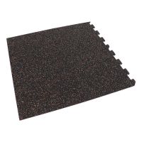Černo-bílo-červená gumová podlahová deska (puzzle - roh) FLOMA IceFlo SF1100 - délka 100 cm, šířka 100 cm, výška 1,6 cm
