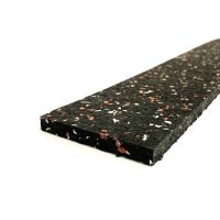 Černo-bílo-červená gumová soklová podlahová lišta FLOMA IceFlo SF1100 - délka 200 cm, šířka 7 cm a tloušťka 0,8 cm
