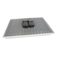 Kovová venkovní čistící vstupní rohož s odtokovou vanou FLOMA SteelMat - délka 60 cm, šířka 80 cm, výška 2,5 cm