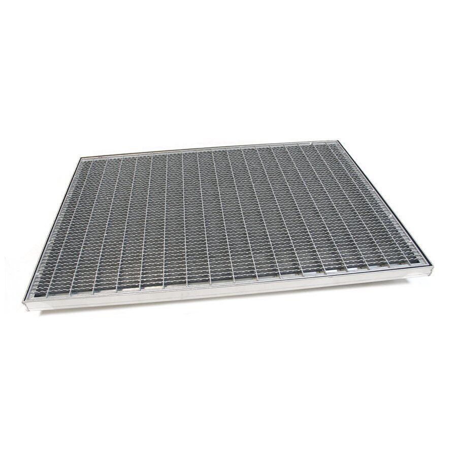 Kovová venkovní čisticí vstupní rohož s odtokovou vanou FLOMA SteelMat - délka 60 cm, šířka 80 cm, výška 2,5 cm