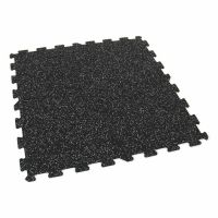 Černo-bílá gumová modulová podlahová deska (puzzle - střed) FLOMA Sandwich - délka 100 cm, šířka 100 cm, výška 1,8 cm