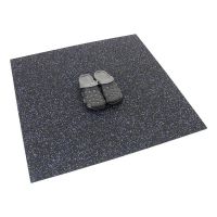 Černo-bílo-modrá gumová podlahová deska (puzzle - roh) FLOMA IceFlo SF1100 - délka 100 cm, šířka 100 cm, výška 1,6 cm
