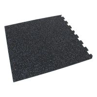 Černo-bílo-modrá gumová podlahová deska (puzzle - roh) FLOMA IceFlo SF1100 - délka 100 cm, šířka 100 cm, výška 1,6 cm