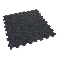 Černo-bílo-modrá gumová modulová puzzle dlažba (střed) FLOMA IceFlo SF1100 - délka 100 cm, šířka 100 cm a výška 1 cm