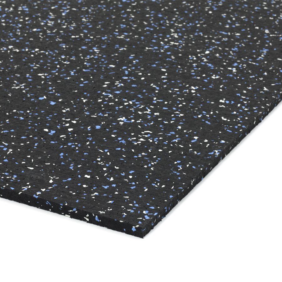 Černo-bílo-modrá gumová podlahová deska FLOMA IceFlo SF1100 - délka 200 cm, šířka 100 cm, výška 1,6 cm